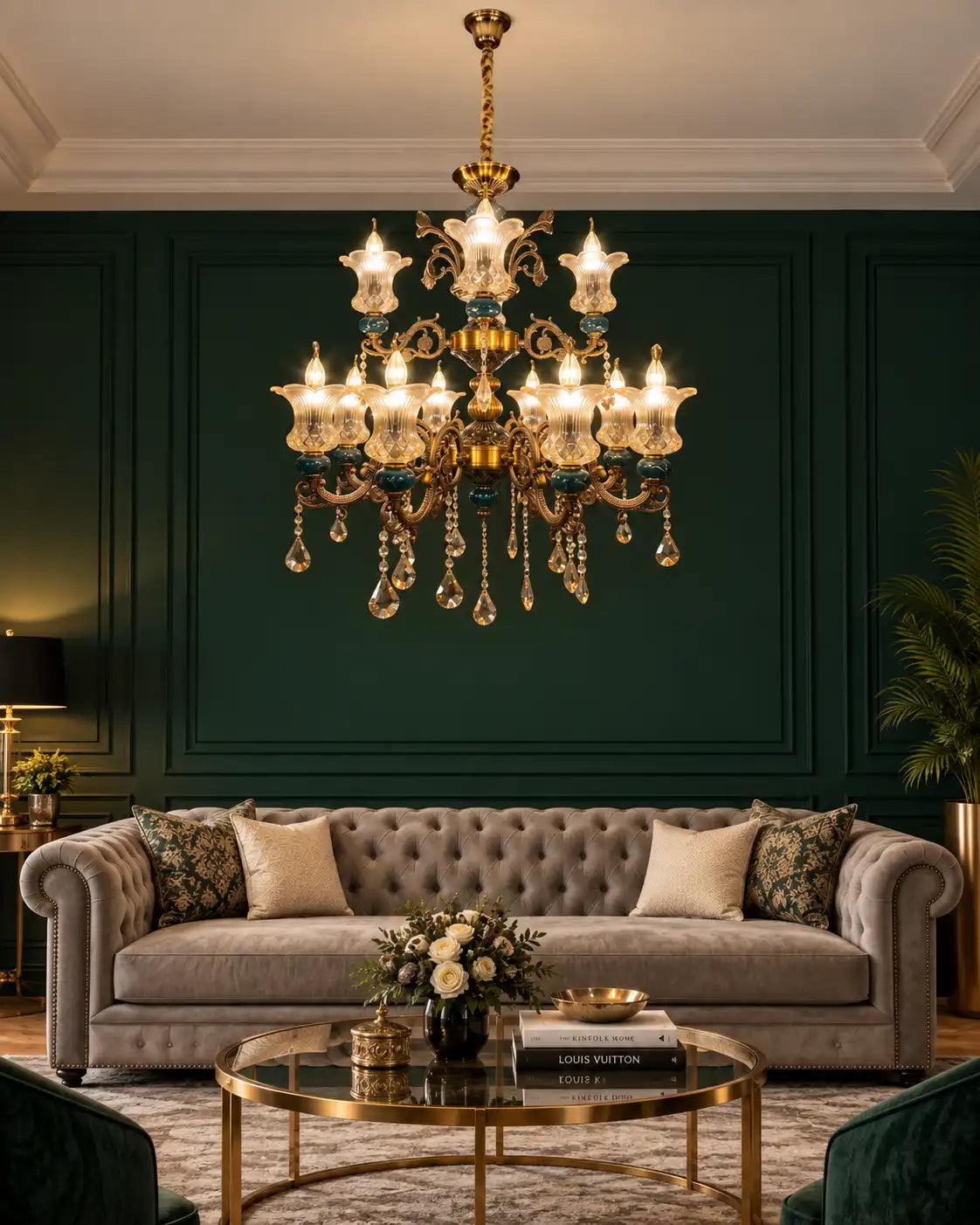 Emerald Crest Tiered Chandelier - 12 Lights