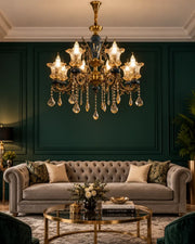 Emerald Crest Tiered Chandelier - 8 Lights