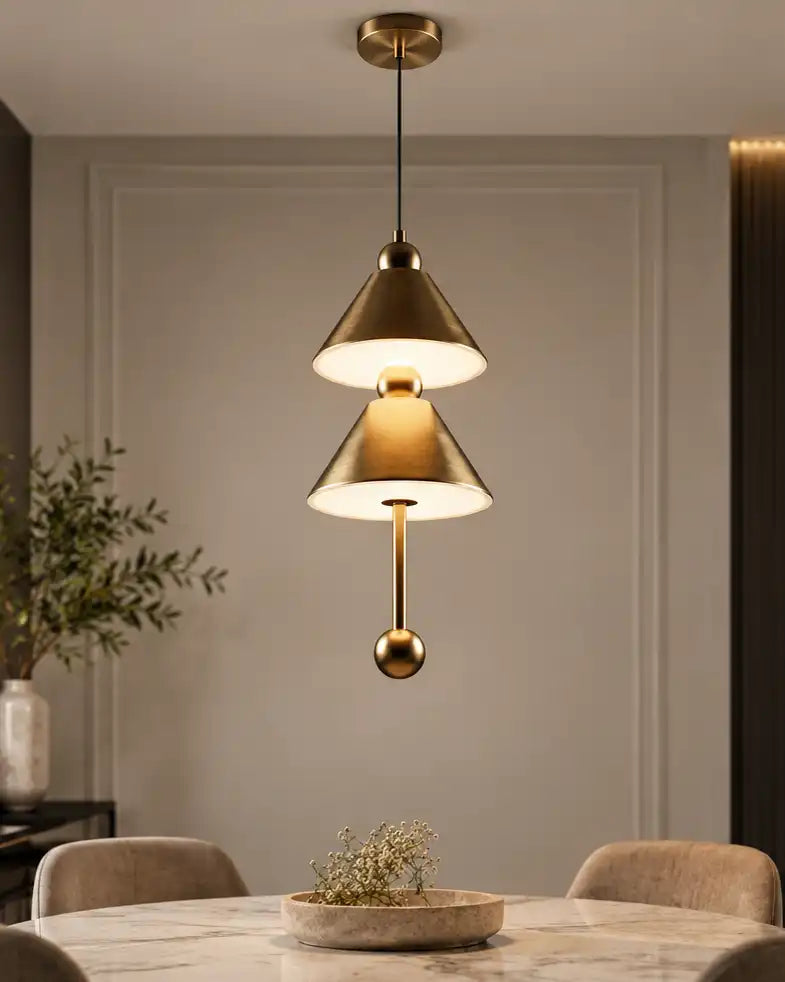 Axis Duo Cone Pendant Light - Gold