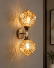 Textured Glass Double Wall Sconce