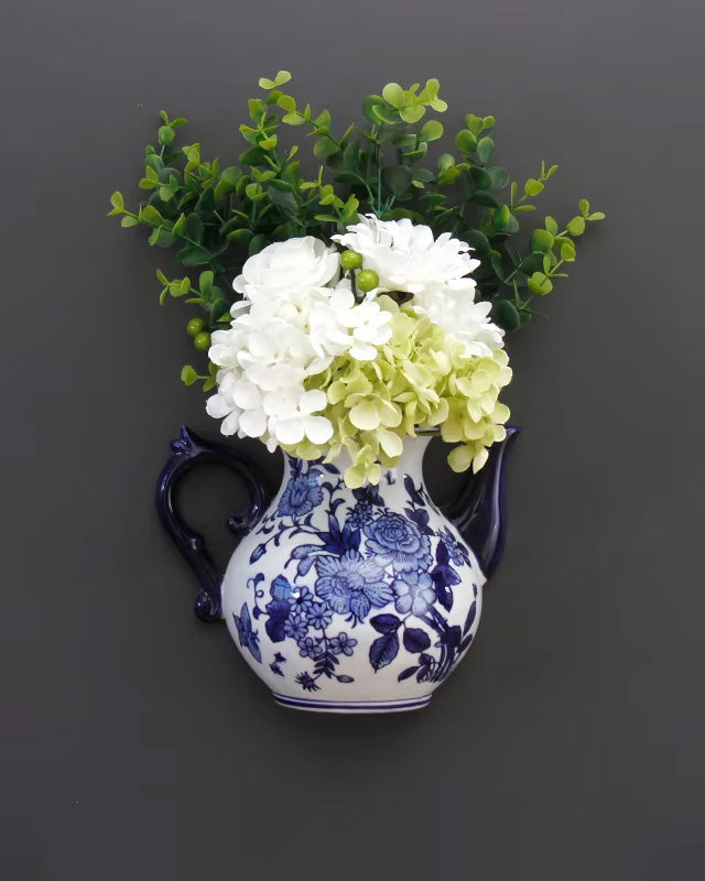 Rendezvous with Blue - Wall Mounted Planter Kettle 