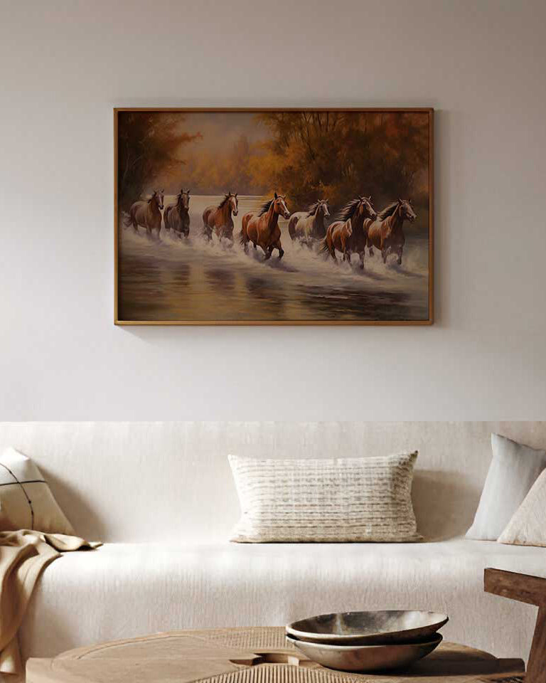Arunodaya' Autumn Gallop Vastu Wall Art - 24" x 36" 