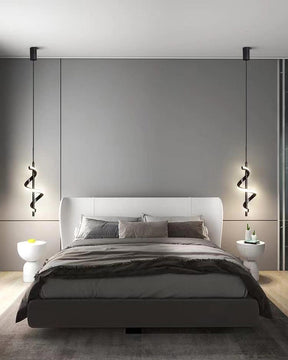Spiral Lustre LED Pendant Light - Black - The Decor Kart 