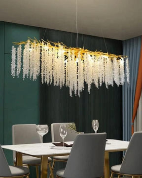 Golden Long Drop Crystal Chandelier - The Decor Kart 