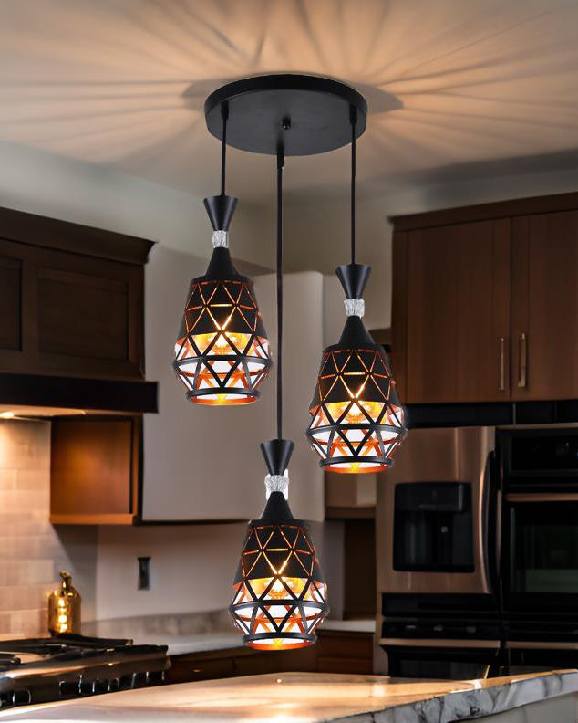 Geo Glow Tri Pendant Light - 3 Lights 