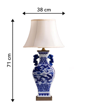 'Flying Dragon' Porcelain Vase Table Lamp