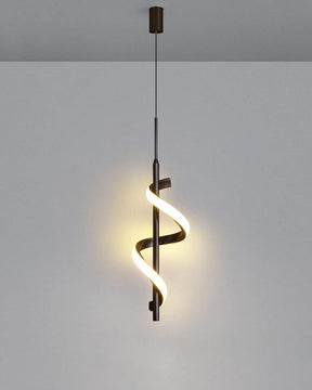 Spiral Lustre LED Pendant Light - Black - The Decor Kart 