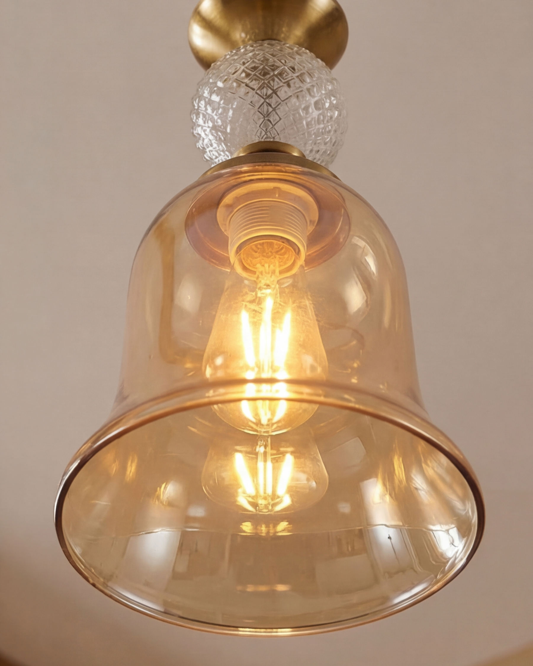 Royal Crystal Accent Pendant Light - Amber 