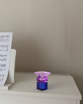 Amethyst Cube Crystal Candle Holder 