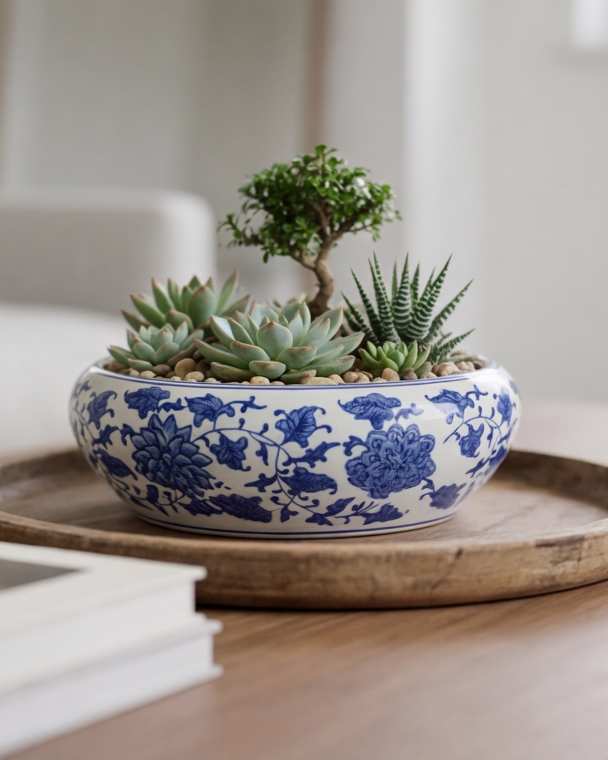 Royal Blue Lotus Bowl Planter - 28 cm 