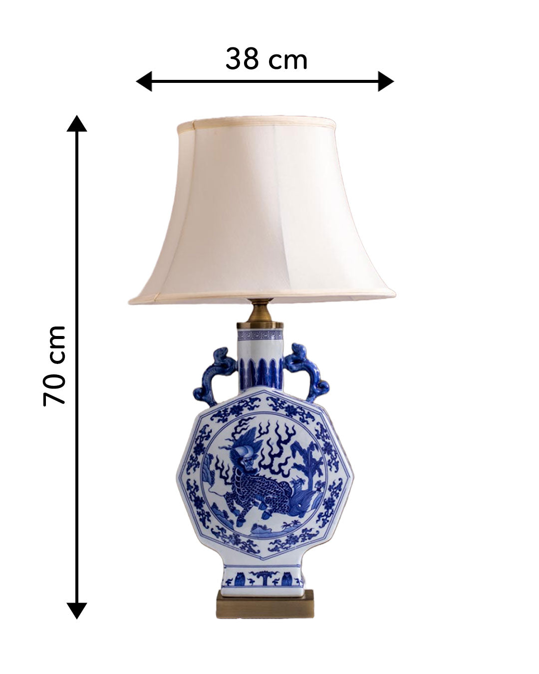 'Flying Dragon' Porcelain Moon Vase Table Lamp
