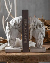 White Horse Head Bookend Set 
