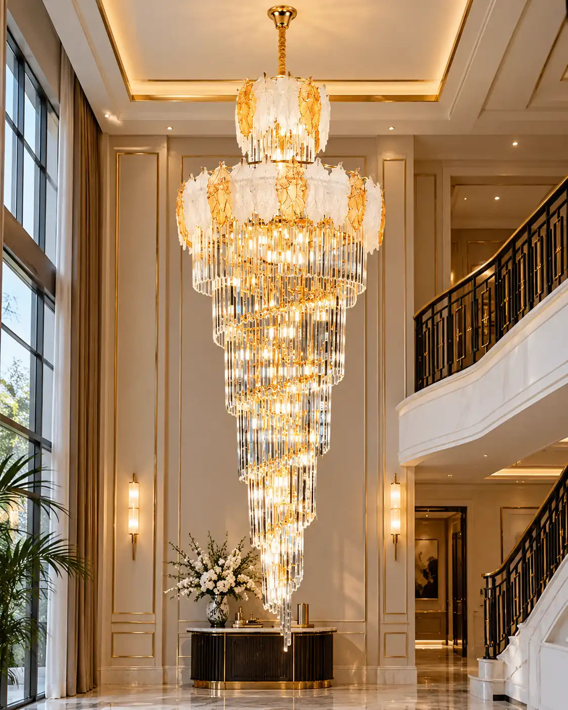 Auric Spiral Cascade Chandelier