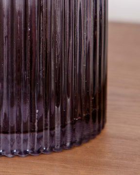 Ruby Ribbed Glass Storage Jar - Black