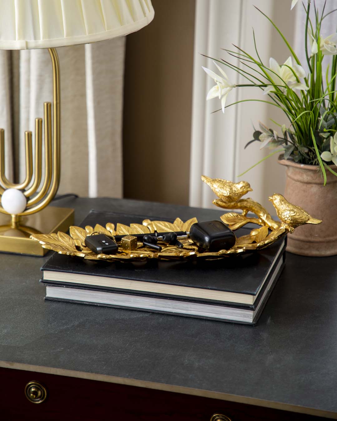 Golden Leaf Decorative Platter 
