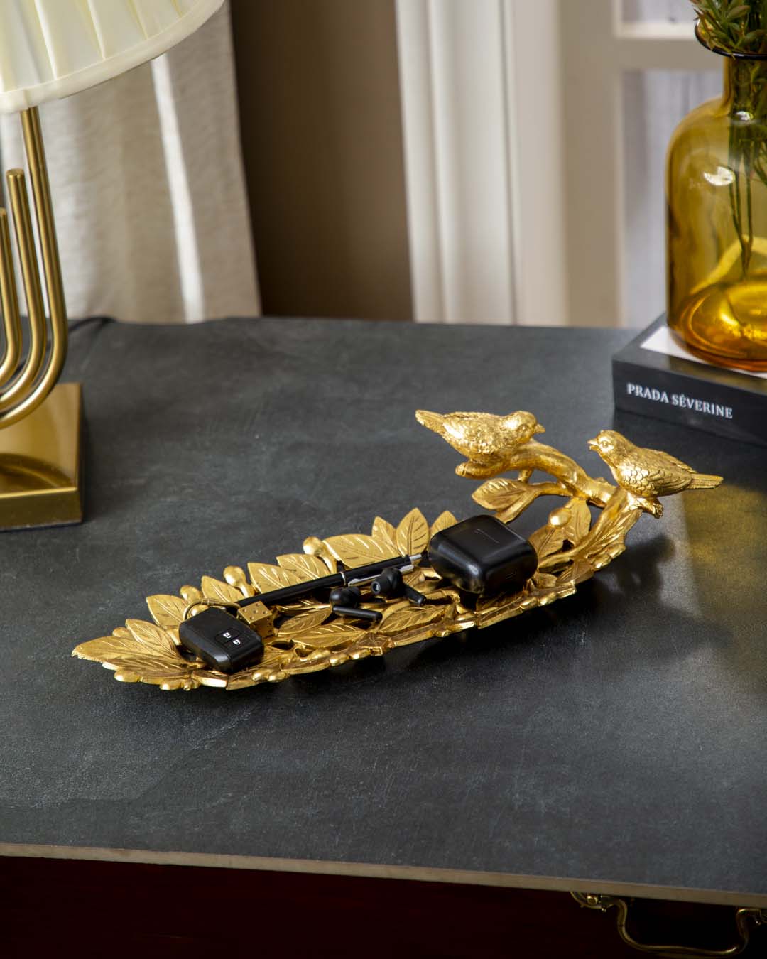 Golden Leaf Decorative Platter 