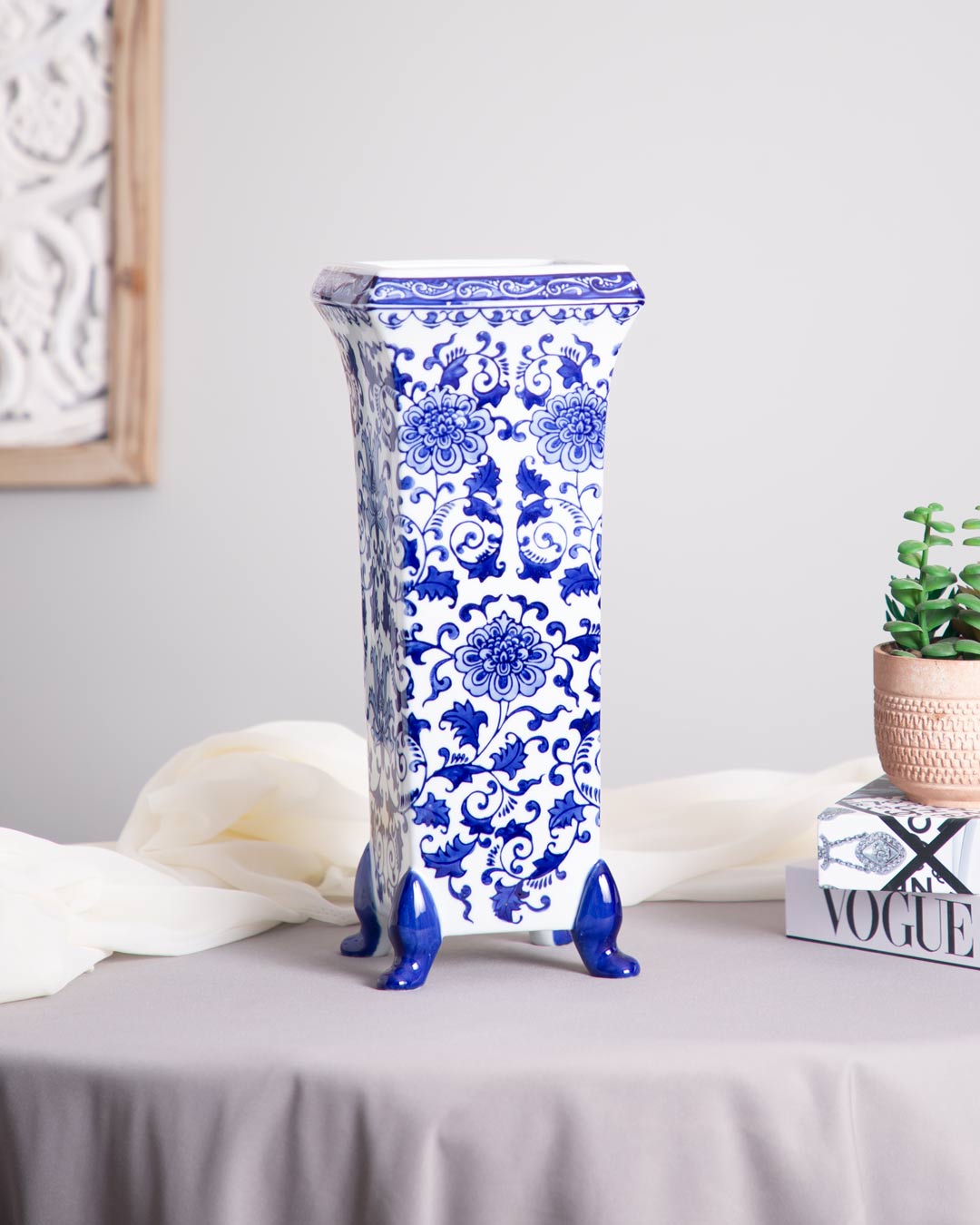 Classic Blue & White Ceramic Vase