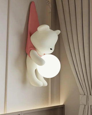 Hanging Bear Wall Light - Pink 