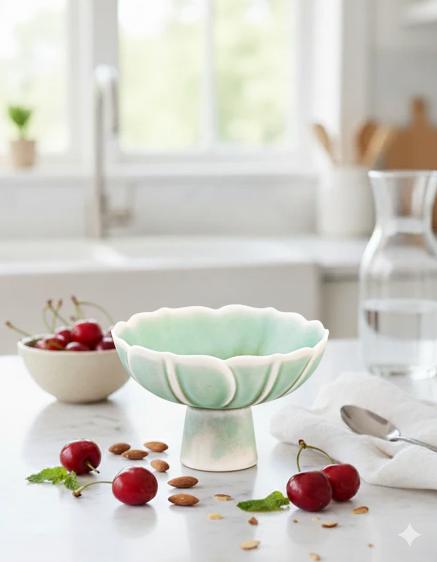 Lotus Bloom Ceramic Dessert Bowl 