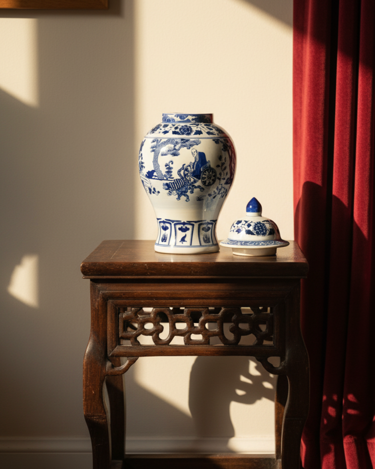 Imperial Carriage Blue & White Temple Jar - 54 cm 