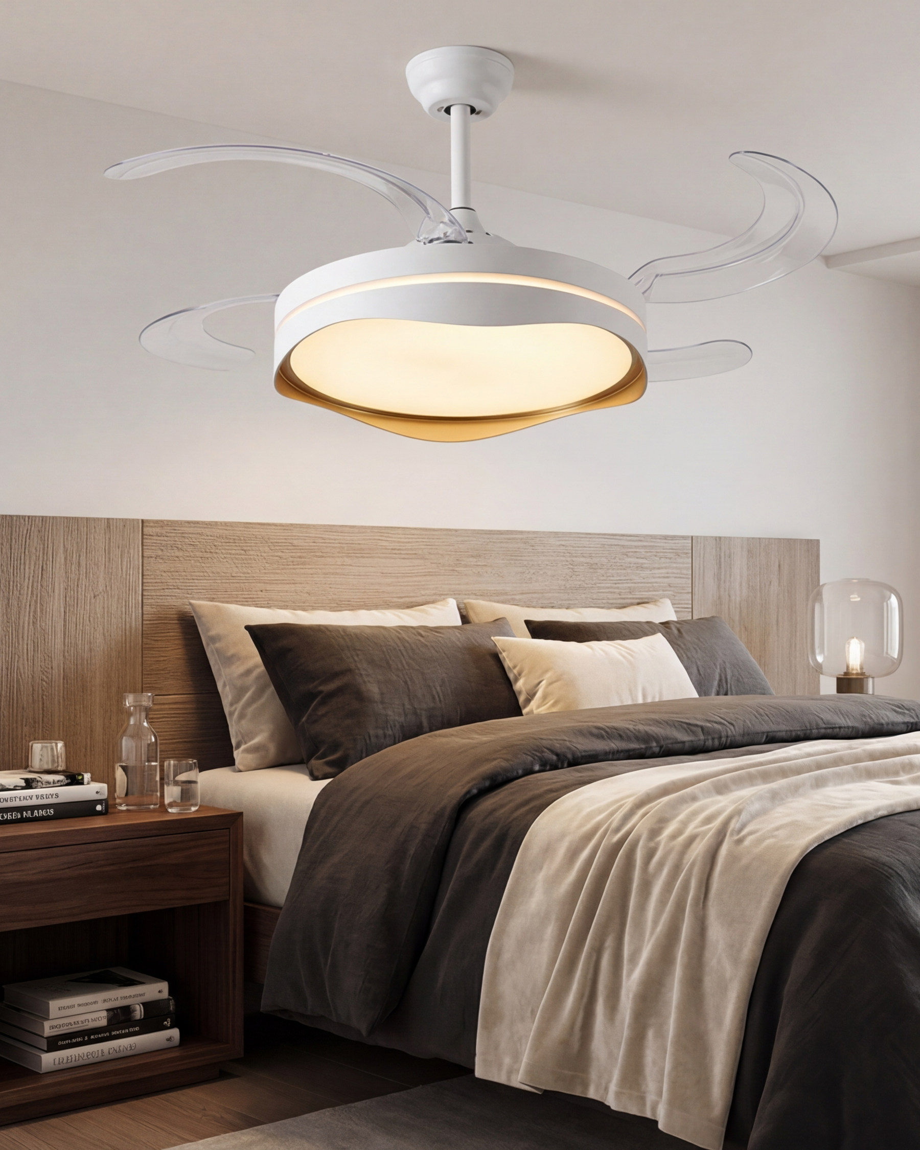 Aura Glide Modern Ceiling Fan Light 