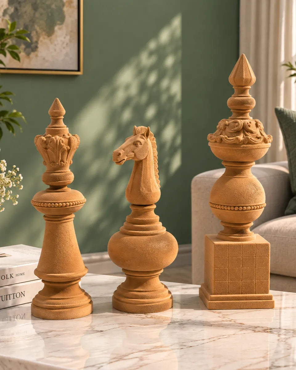 The Grand Strategy Velvet Chess Pieces - Set of 3