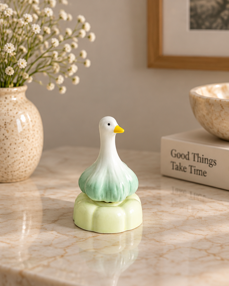 Charming Duck Tabletop Decor - Green