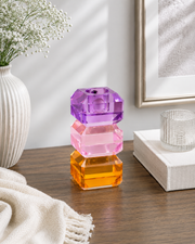 Tricolor Prism Crystal Candle Stand