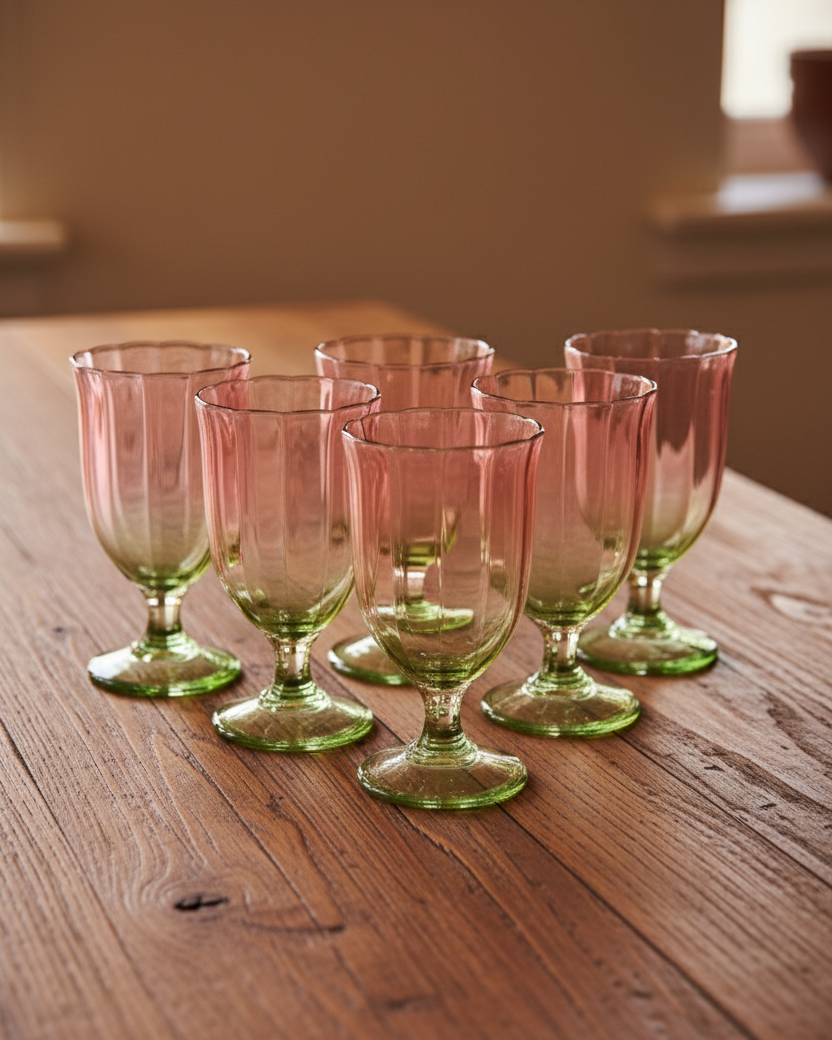 Pink Ombre Tulip Wine Glass - Set of 6