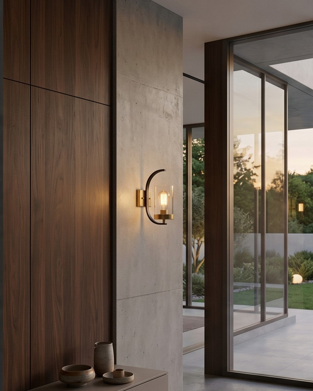 Halo Curve Glass Wall Light 