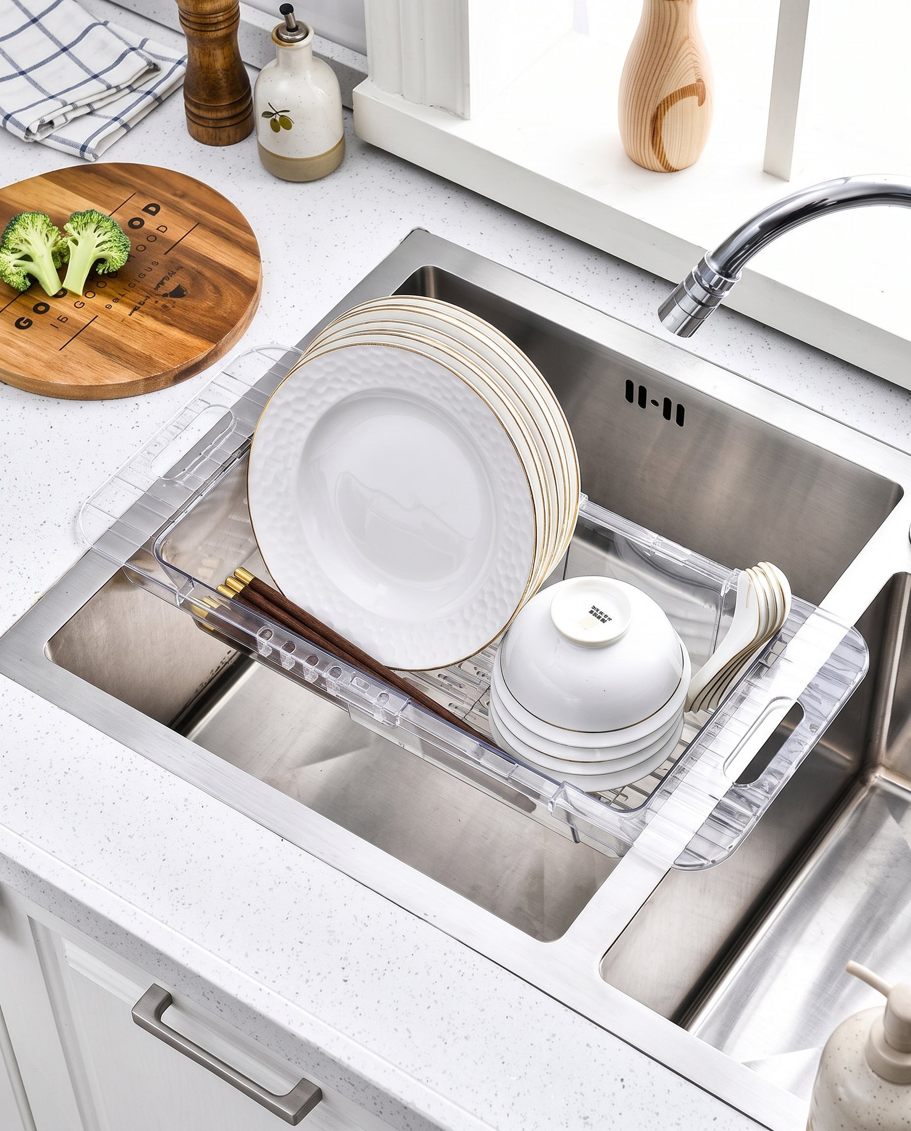 Adjustable Sink Strainer Washing Basket 