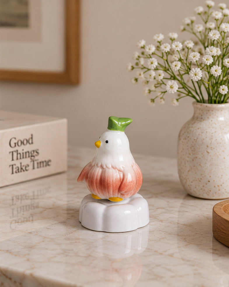 Whimsical Bird Tabletop Decor - Red