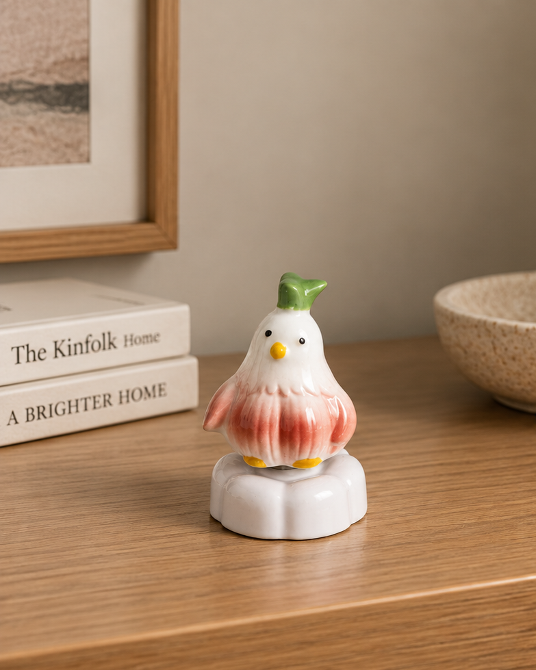 Whimsical Bird Tabletop Decor - Red