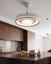 Halo Bloom Retractable Ceiling Fan Light 