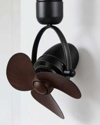 Modern Orbit Wall Mounted Fan - Black & Brown 