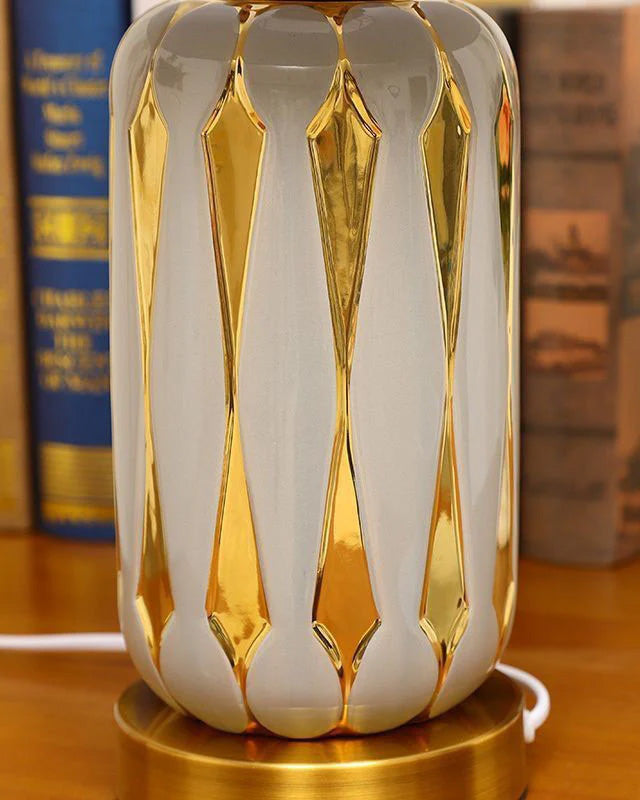 Trapezoidal Ceramic Table Lamp - Grey