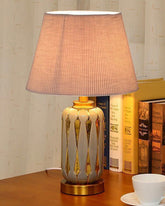 Trapezoidal Ceramic Table Lamp - Grey