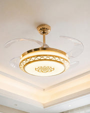 Regal Halo Retractable Ceiling Fan + Chandelier Light (with Remote Control)