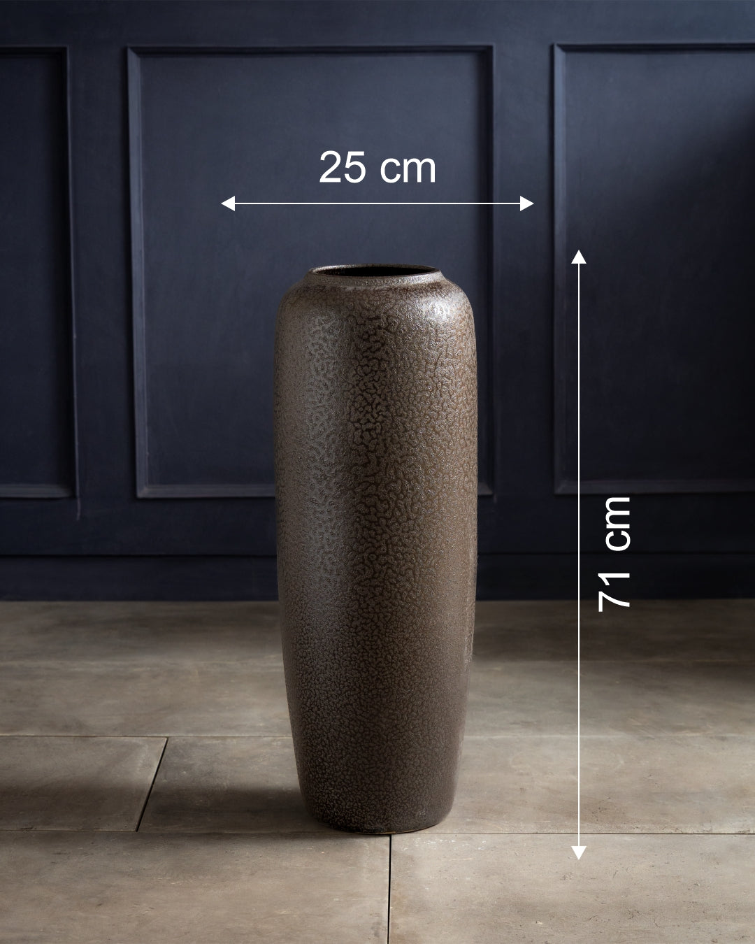 Charcoal Matte Textured Floor Vase - Small 