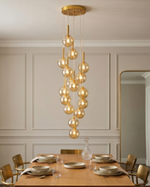 Cascade Glass Globe Chandelier 
