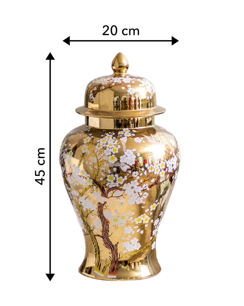 'Sakura' Gold Temple Jar