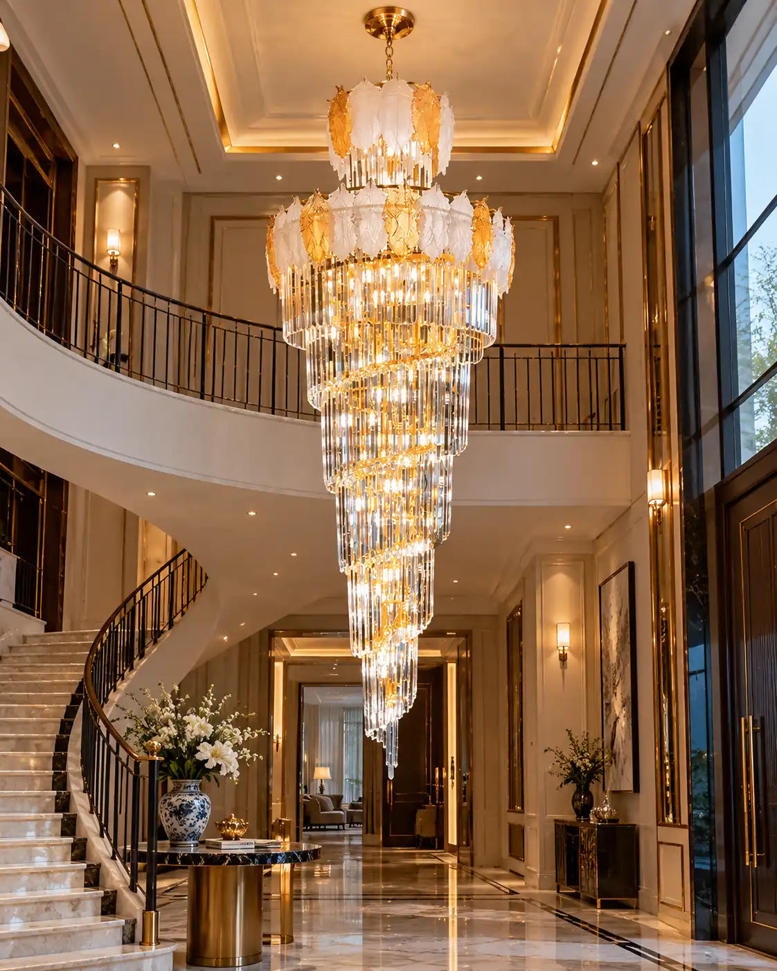 Auric Spiral Cascade Chandelier