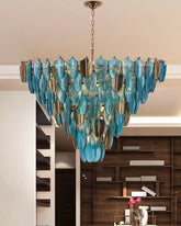 Blue Crystal Leaf Chandelier - 800MM 