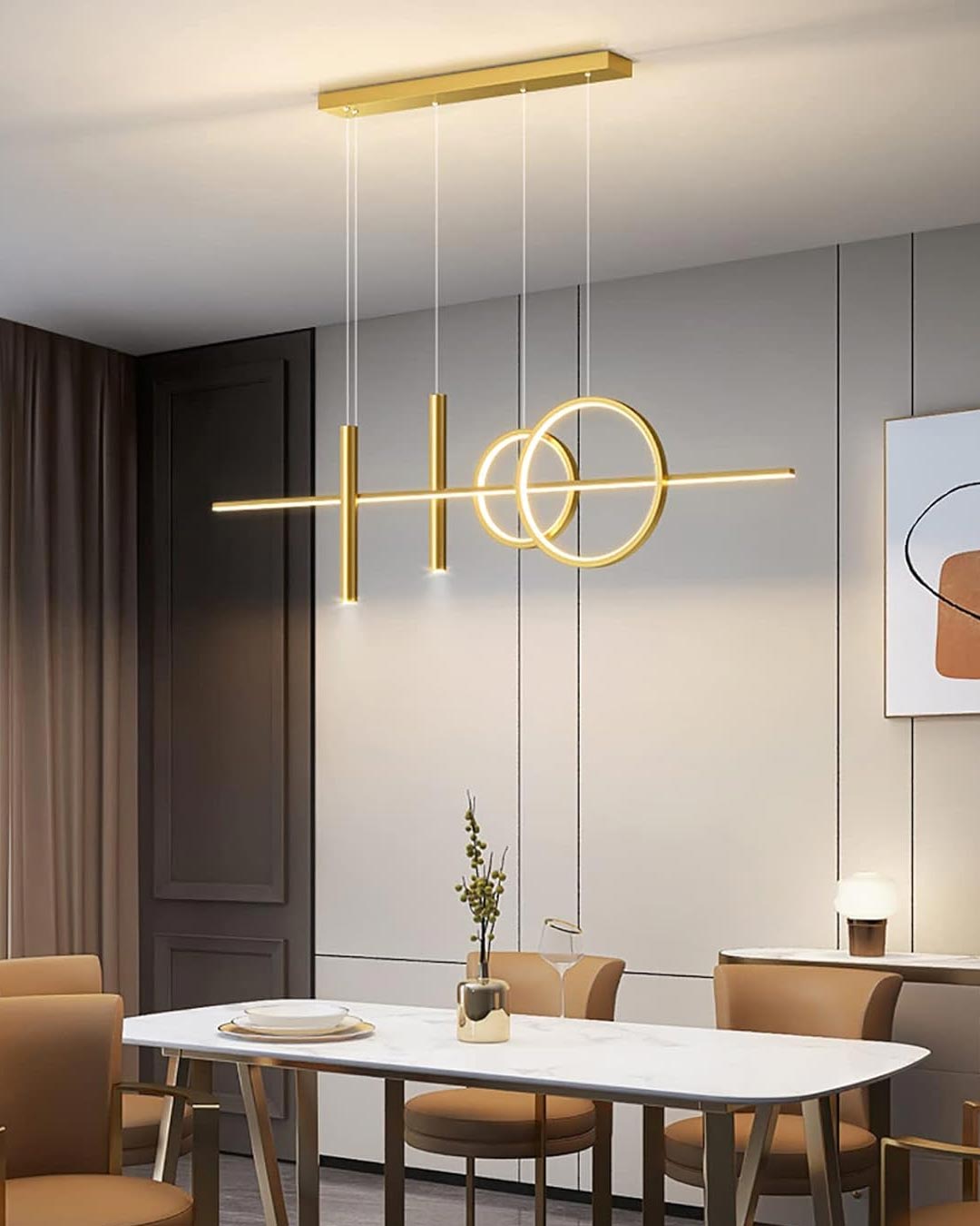 Tahan Modern Linear Pendant Light - Gold - The Decor Kart 