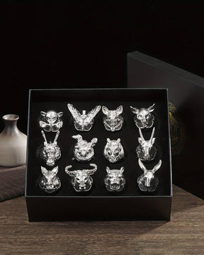 Animal Head Shooters Silver - Set of 12 - The Decor Kart 