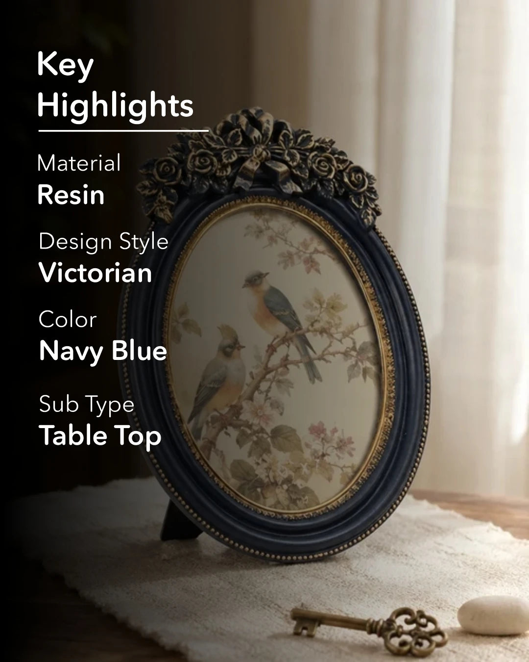 Royal Blue Oval Photo Frame 