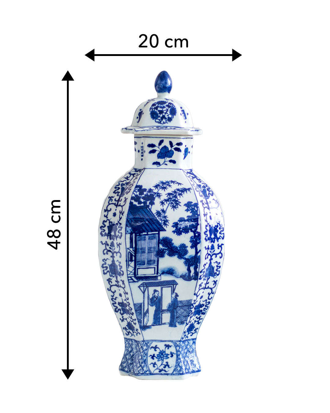 Oriental Blue & White Lidded Jar