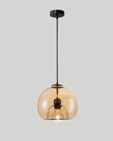 Modern Amber Glass Hanging Pendant Light-1 Light 
