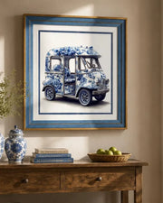 Blue & White Framed Wall Art - 12"x12"