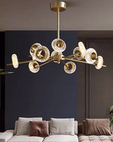 Golden Halo Sputnik Chandelier 